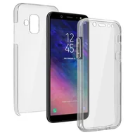 Etui i futerały do telefonów - Etui 360° do Samsunga Galaxy A6 Elastyczny przód i sztywny tył — przezroczyste - miniaturka - grafika 1