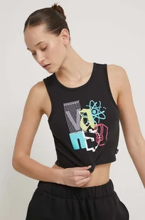 Vans top bawełniany kolor czarny - Koszulki sportowe damskie - miniaturka - grafika 1
