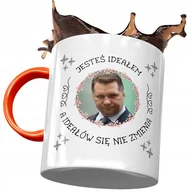 Kubki - Kubek Pomarańczowy Przemysław Czarnek PIS Prezent z Nadrukiem ze Zdjęciem + Opakowanie na prezent (wzór 04) - miniaturka - grafika 1