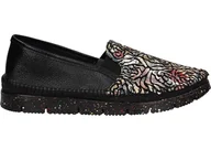 Półbuty damskie - Maciejka Półbuty 03512-58/00-0 36 Skórzane Wsuwane czarny+kwiaty - miniaturka - grafika 1