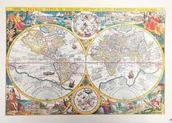 Dekoracje domu - Stara Mapa Świata - Orbis Terrarum reprint - P. Plancius, 1594 r. - miniaturka - grafika 1