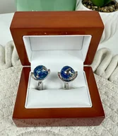 Spinki do mankietów i krawatów - SPINKI DO MANKIETÓW koszuli mankietu globus mapa - miniaturka - grafika 1