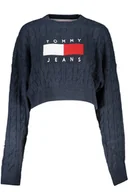Piżamy damskie - NIEBIESKI SWETER DAMSKI TOMMY HILFIGER - miniaturka - grafika 1