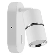 Lampy ścienne - Kinkiet nad łóżko DIOR WLL 4269 Ideus z włącznikiem metal chrom biały - miniaturka - grafika 1