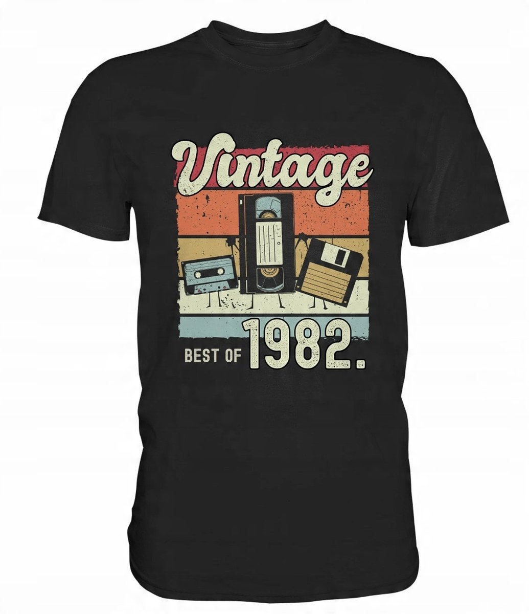 KOSZULKA Z NADRUKIEM MĘSKA ŚMIESZNA T-SHIRT VINTAGE 40-TKA 1984 r. L