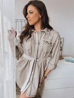 Sukienki - Sukienka jeansowa RAFAELA beżowa Dstreet EY2227-L - miniaturka - grafika 1