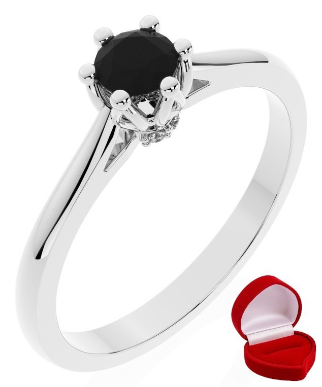 ZŁOTY PIERŚCIONEK ZARĘCZYNOWY 585 14k BRYLANT CZ. 0,19 ct BIAŁE ZŁOTO R25