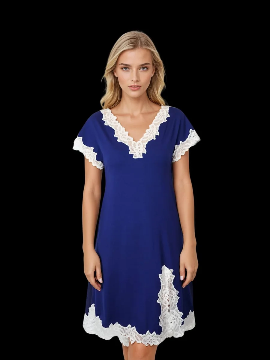 Livia Koszulka Nocna fioletowy/ecru (M) - Eldar