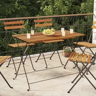 Stoły ogrodowe - vidaXL Składany stolik bistro, 100x54x71 cm, drewno akacjowe i stal - miniaturka - grafika 1