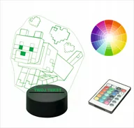 Lampy stojące - Lampka nocna NA BIURKO LED grawer MINECRAFT PIES - miniaturka - grafika 1