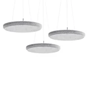 Meble modułowe i akcesoria - Panel akustyczny SATELLITE, sufitowy, Ø600 mm, 3 szt., szary - miniaturka - grafika 1