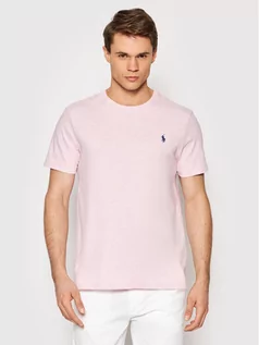 Koszulki męskie - Ralph Lauren Polo T-Shirt 710671438255 Różowy Slim Fit - grafika 1
