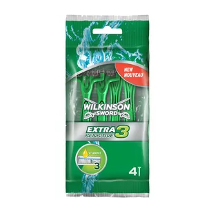 Wilkinson Sword Extra 3 Sensitive maszynki jednorazowe Vitamin E 4 szt - Maszynki do golenia i wkłady - miniaturka - grafika 1