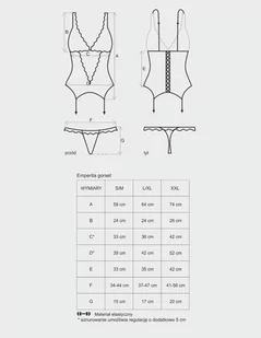Obsessive Emperita oszałamiający gorset i stringi S/M - Bielizna erotyczna damska - miniaturka - grafika 3