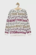 Swetry dla dziewczynek - United Colors of Benetton sweter dziecięcy kolor biały lekki - miniaturka - grafika 1