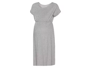 Odzież ciążowa - esmara Sukienka ciążowa z bawełny organicznej (XL (48/50), Szary) - grafika 1