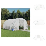 Szklarnie ogrodowe - vidaXL Szklarnia z ramą stalową biała 12 m² 4x3x2 m - Szklarnie - miniaturka - grafika 1