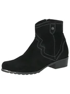 Botki damskie - Caprice Damskie sztyblety Boot Heel 9-25306-43, Black Suede, 38 EU, czarny zamsz, 38 EU - miniaturka - grafika 1