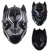Dodatki do strojów karnawałowych - Maska Czarna Pantera Świecąca Led Superbohater - miniaturka - grafika 1