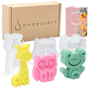 Zestaw foremek do robienia świec sojowych zwierzęta Soyovo DIY - Rękodzieło Zestaw foremek do robienia świec sojowych zwierzęta Soyovo DIY - Rękodzieło - miniaturka - grafika 1