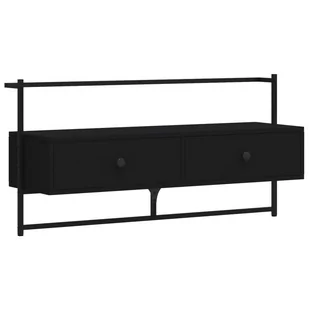 Szafka pod telewizor, ścienna, czarna, 100,5x30x51 cm Lumarko! - Szafki RTV - miniaturka - grafika 3