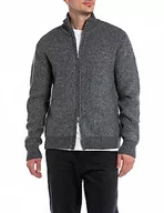 Kurtki męskie - Replay Męska kurtka z dzianiny, M10 Dark Grey Melange, S - miniaturka - grafika 1