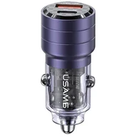 Ładowarki samochodowe - Ładowarka samochodowa USAMS C36 CC176CC02 (US-CC176) 95W Fioletowo-przezroczysty - miniaturka - grafika 1