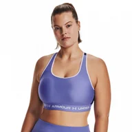 Bielizna sportowa damska - Biustonosz sportowy  UNDER ARMOUR UA CROSSBACK MID BRA - niebieski - miniaturka - grafika 1