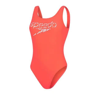 Strój kąpielowy jednoczęściowy damski Speedo Logo Deep U-Back - Stroje kąpielowe dla dziewczynek - miniaturka - grafika 1