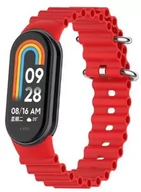 Akcesoria do smartwatchy - Zamienna silikonowa opaska pasek bransoleta bransoletka OCEAN do Xiaomi Mi Band 8 czerwony - miniaturka - grafika 1