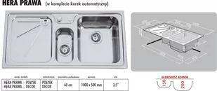 RODI Zlew HERA połysk (komora PRAWA) HERA-PO-RE - Zlewozmywaki - miniaturka - grafika 4