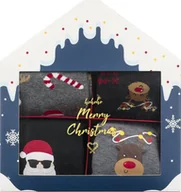 Majtki męskie - Soxo Prezentowy Zestaw Męski Soxo 2x Skarpetki świąteczne 2x bokserki świąteczne prezent na Mikołajki dla Niego Zabawny komplet M - miniaturka - grafika 1