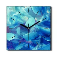 Zegary - Foto zegar na płótnie Niebieskie maźnięcia 30x30, Coloray - miniaturka - grafika 1