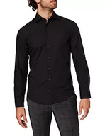 Koszule męskie - Seidensticker Męska koszula z popeliną o kroju slim fit, Czarny, 36 - miniaturka - grafika 1