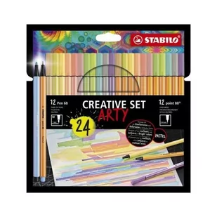 Zestaw Cienkopis STABILO point 88/Flamaster Pen 68 etui 24 szt. ARTY Creative Set 8868/24-1-20-6 - Cienkopisy - miniaturka - grafika 1