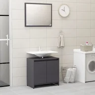 Meble łazienkowe - vidaXL vidaXL Zestaw mebli łazienkowych, wysoki połysk, szary, płyta wiórowa 8720286016060 - miniaturka - grafika 1