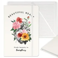 Notesy i bloczki - NOTES PLANER NOTATNIK W LINIE A5 BIAŁY HEART WZORY - miniaturka - grafika 1