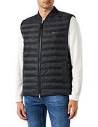 Kurtki męskie - GANT Męska kurtka Light Padded Bomber Gilet, czarna, standardowa - miniaturka - grafika 1