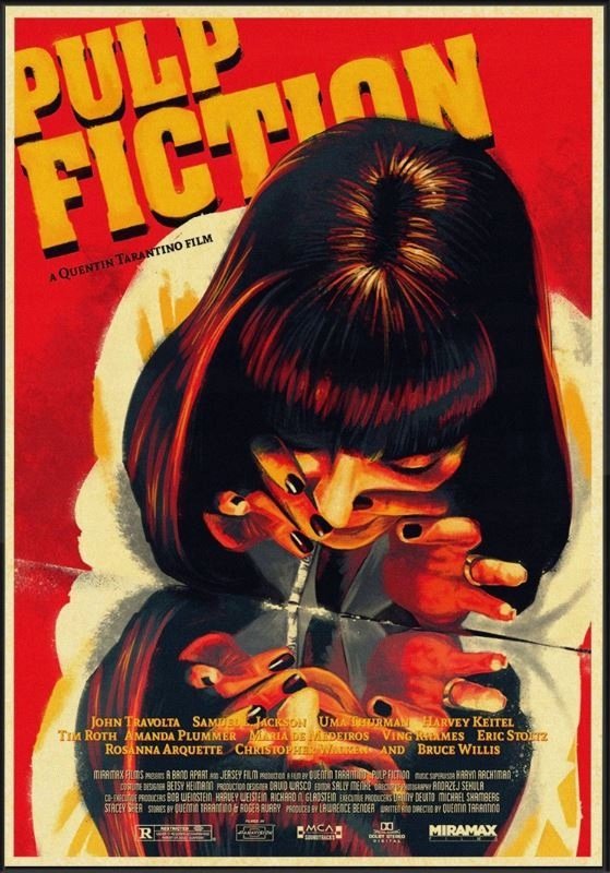 PODKŁADKA POD MYSZ Nadruk 22x18 cm PULP FICTION - Uma Thurman Tekst Prezent