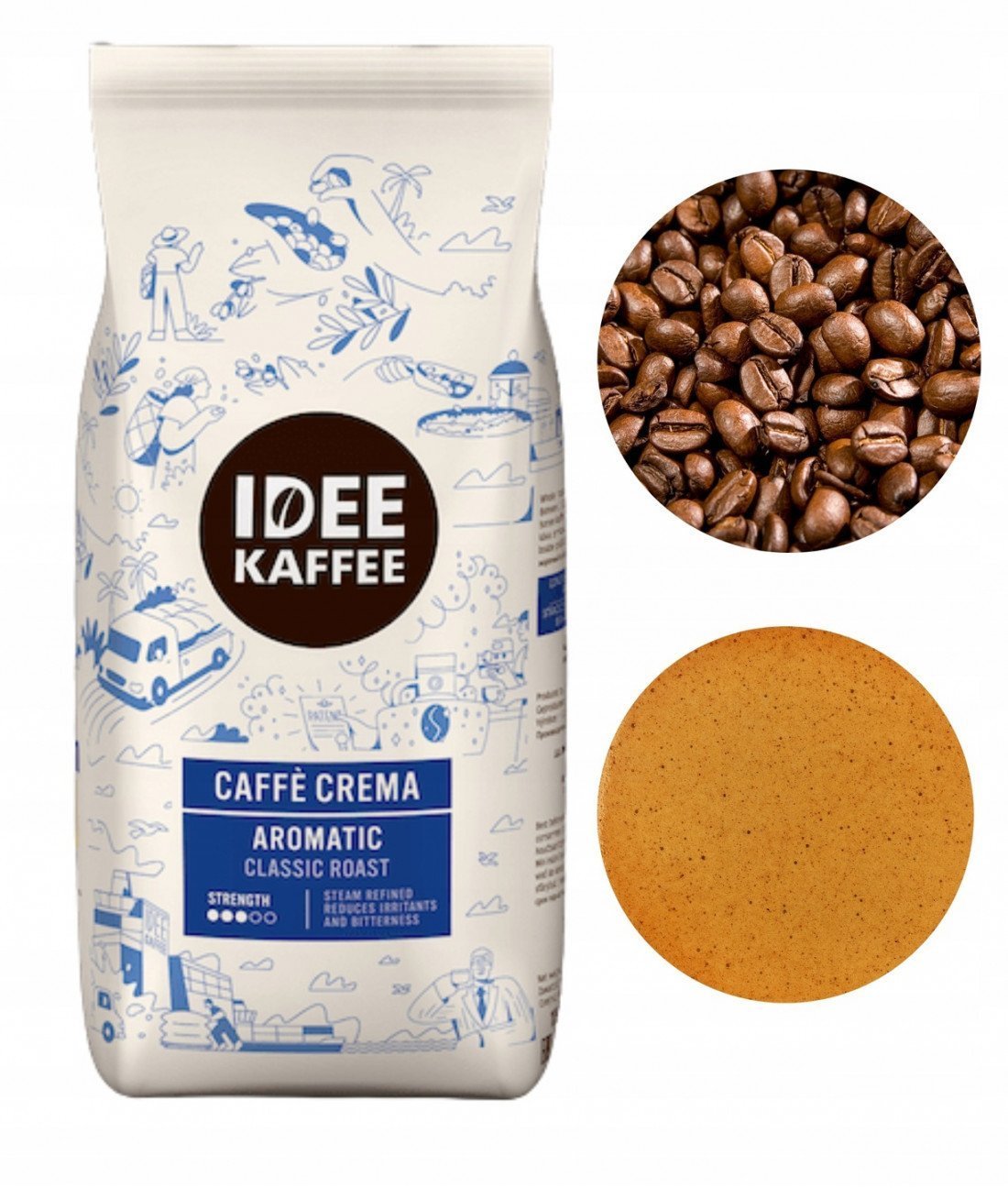 Idee Kaffee Cafe Crema kawa ziarnista średnio palona 1kg