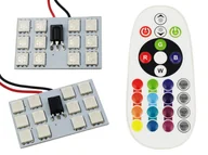Żarówki samochodowe - 2x Panel Led 24 Diody Rgb Żarówki Kolorowe Pilot - miniaturka - grafika 1