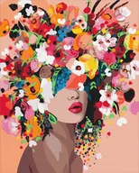 Malowanie po numerach - Obraz malowanie po numerach 40x50cm Portret w kwiatach Astra - miniaturka - grafika 1
