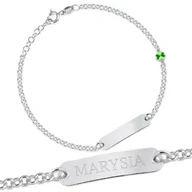 Pamiątka Pierwszej Komunii Świętej - Srebrna Bransoletka 925 Koniczynka ID Grawer - miniaturka - grafika 1