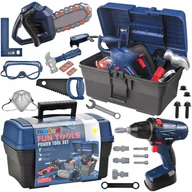 Mały majsterkowicz - 2 x SKRZYNKA Walizka WARSZTAT Z Narzędziami ZESTAW Dla Dzieci Wiertarka MAT - miniaturka - grafika 1