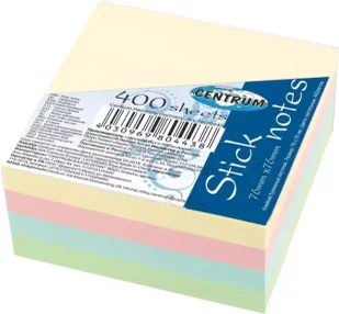 Centrum Karteczki samoprzylepne 76x76mm 400K. 80443 - - Notesy i bloczki - miniaturka - grafika 1