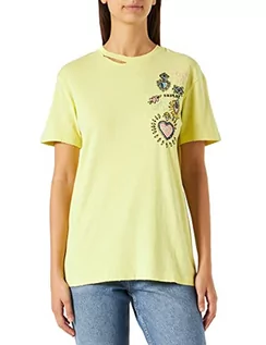 Koszulki i topy damskie - Replay Koszulka damska, 712 żółty cytrun, M - grafika 1