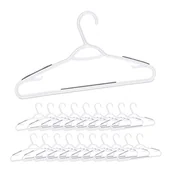 Krawaty i muchy męskie - Relaxdays Zestaw 20 wieszaków na ubrania, gumowane wieszaki z tworzywa sztucznego, drążek na spodnie, sukienka i spódnica, krawat, wieszak antypoślizgowy, biały - miniaturka - grafika 1