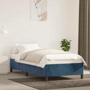 Łóżka - Lumarko Rama łóżka, ciemnoniebieska, 100x200 cm, tapicerowana aksamitem - miniaturka - grafika 1