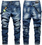 Spodnie męskie - Spodnie jeansowe męskie niebieskie slim Recea - miniaturka - grafika 1
