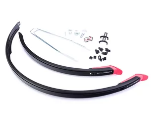 Błotnik 28" UBIQUIT PCV SDL 46 mm, czarny/chlapacz arbuzowy, wsporniki/śruba - Błotniki rowerowe - miniaturka - grafika 1